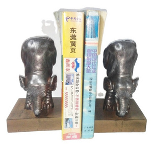 animal figurine shaped silver custom made resin elephant bookend