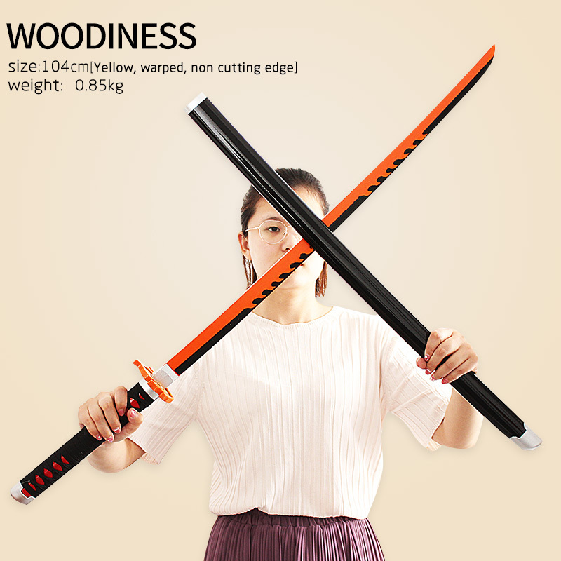 Realistic 104cm 75cm real acero bradley size demon slayer one piece bleach bamboo cospaly katana swords