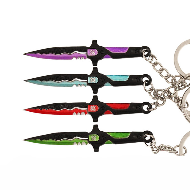 New Valorant Vct Lock In Valorant Knife Metal 8CM Keychain Mini Model Toys