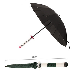 90CM Demon Slayer Katana Samurai Sword Umbrella Toys Long Handle Samurai Umbrella