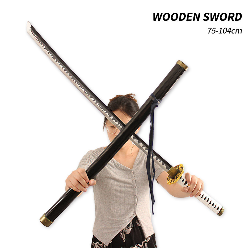 Realistic size katana sword one piece bleach bamboo demon slayer katana sword real japanese samurai