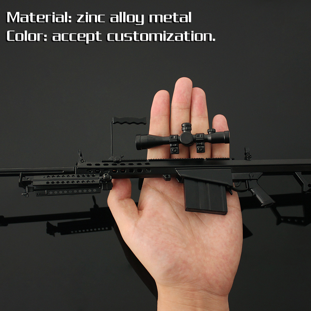 Assembly Barrett M82A1 Gun Model M4A1 Ar18 Black 1:3 Metal Model Gun Safe Gun Toy Miniature