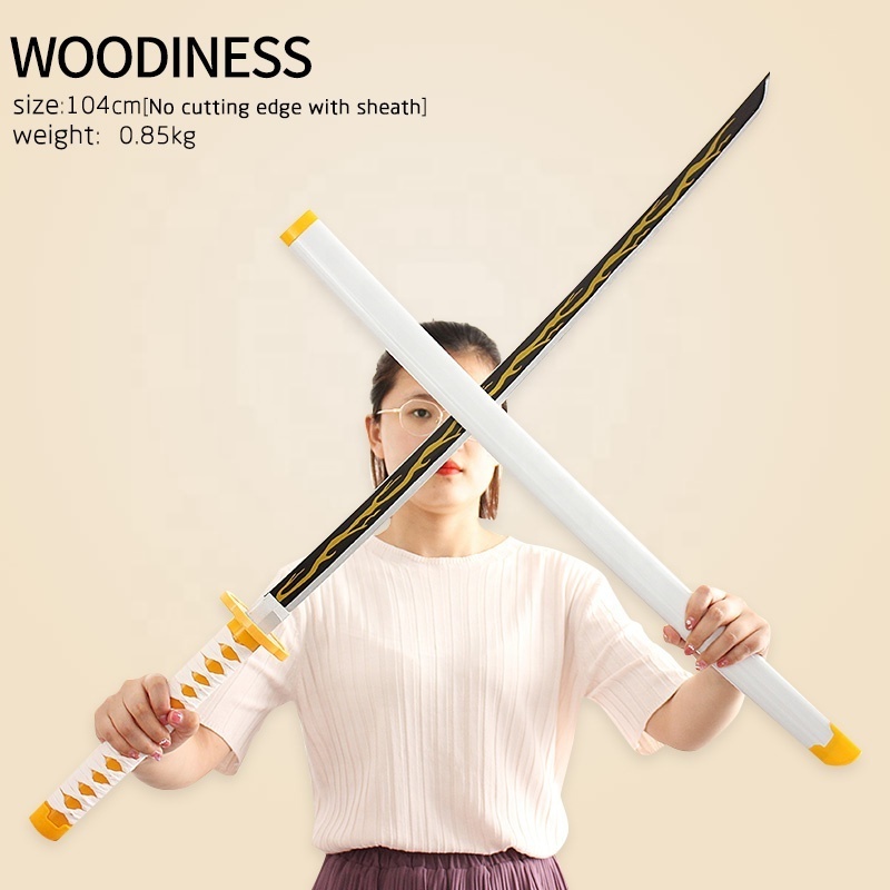 Samurai Sword Factory Wholesale Wooden 104cm Detachable Sword Toy Demon Slayer Samurai Sword