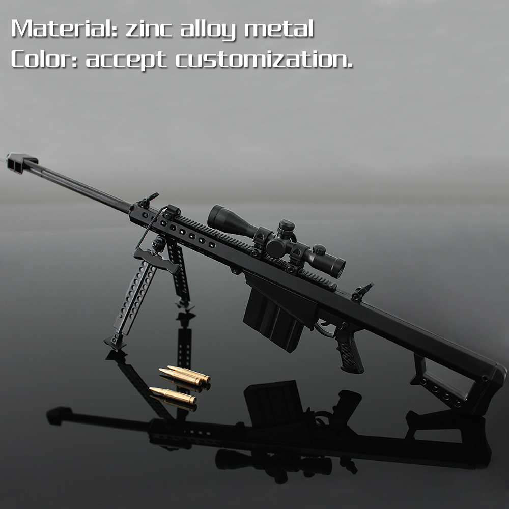 Assembly Barrett M82A1 Gun Model M4A1 Ar18 Black 1:3 Metal Model Gun Safe Gun Toy Miniature