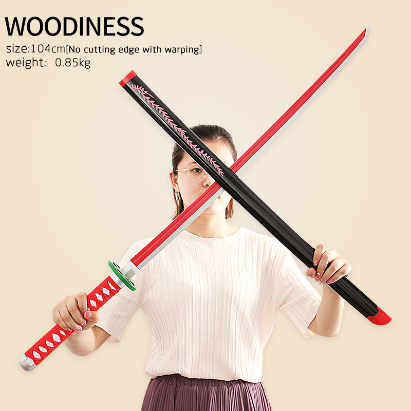 Realistic 104cm 75cm real acero bradley size demon slayer one piece bleach bamboo cospaly katana swords