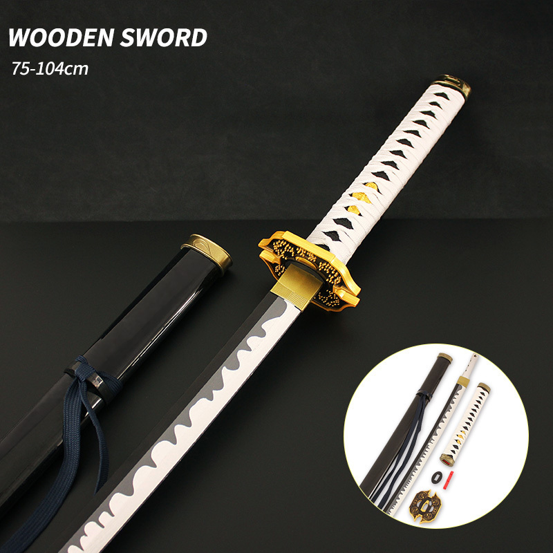 Realistic size katana sword one piece bleach bamboo demon slayer katana sword real japanese samurai