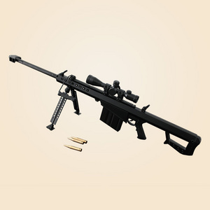 Assembly Barrett M82A1 Gun Model M4A1 Ar18 Black 1:3 Metal Model Gun Safe Gun Toy Miniature