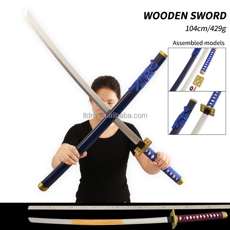 Realistic size katana sword one piece bleach bamboo demon slayer katana sword real japanese samurai