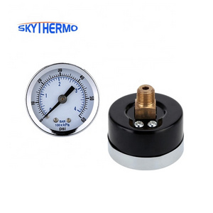 1/8" NPT Mini Pressure Gauge Air Compressor Hydraulic Vacuum Gauge Manometer Pressure Tester 0-60 PSI Back Mount 1.5" Dial Plate