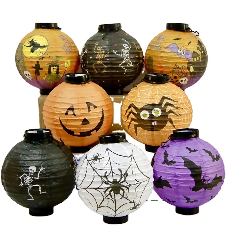 Halloween with beard portable lantern pumpkin bat witch scene haunted house bar party game event decoration props