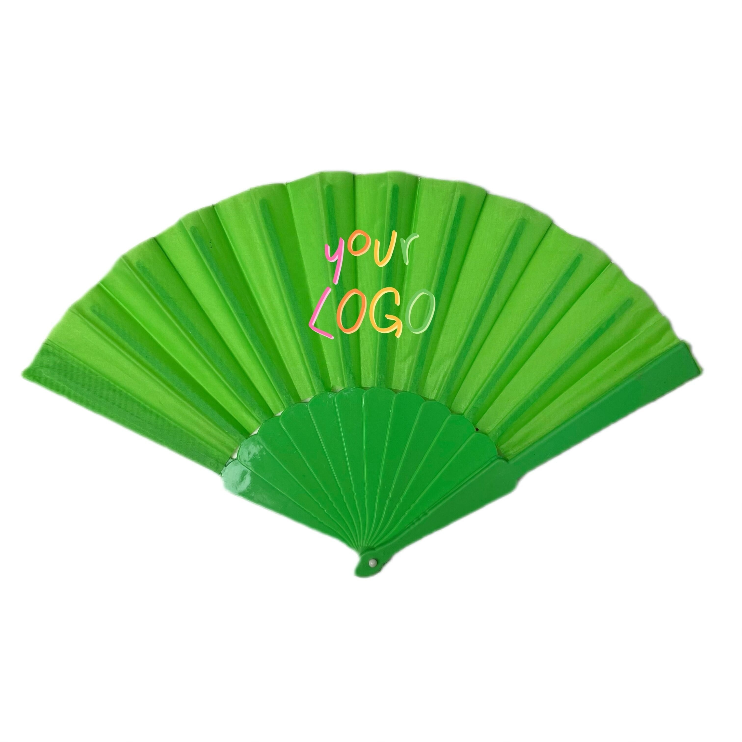 23cm foldable hand fan custom with plastic sticks and fabric