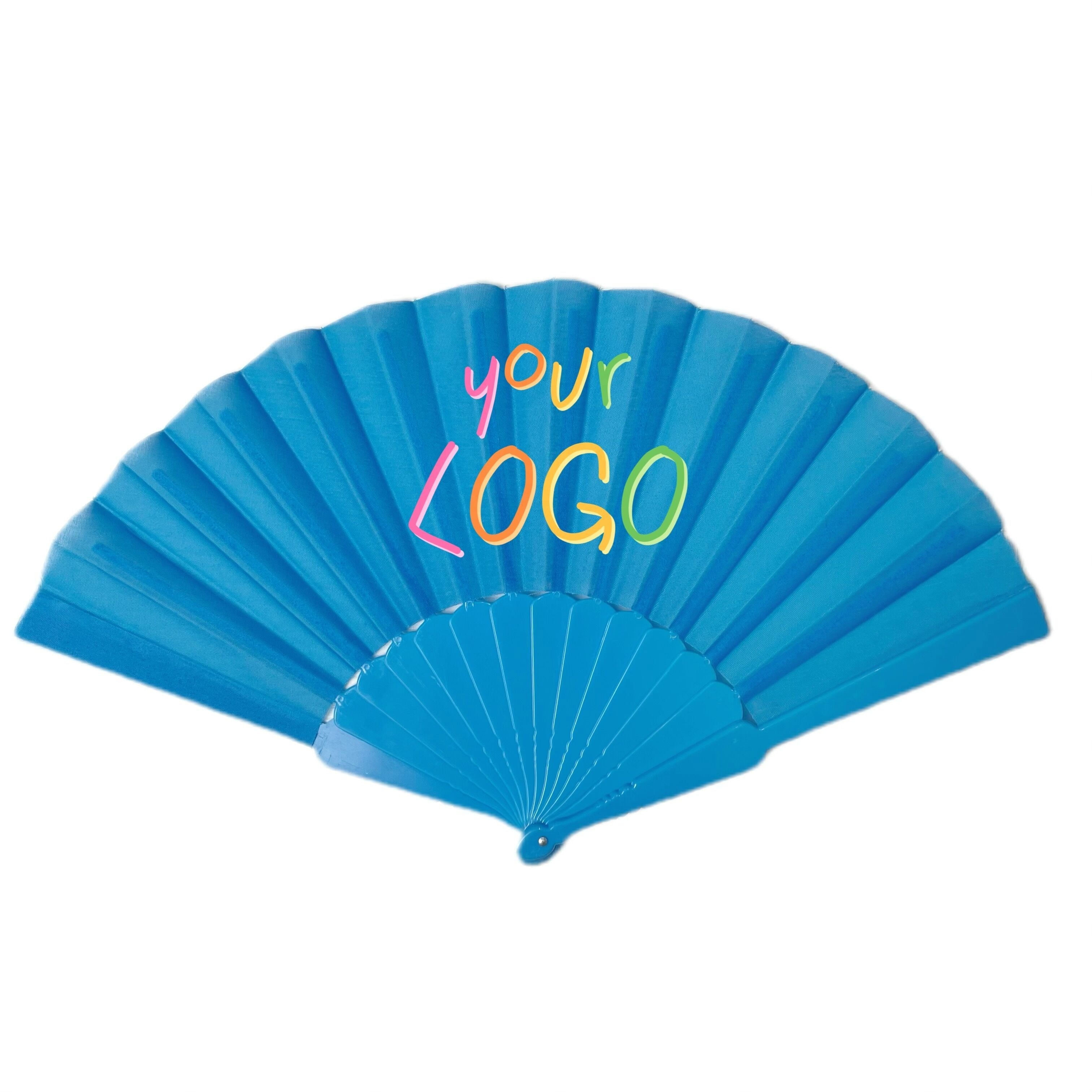 23cm foldable hand fan custom with plastic sticks and fabric