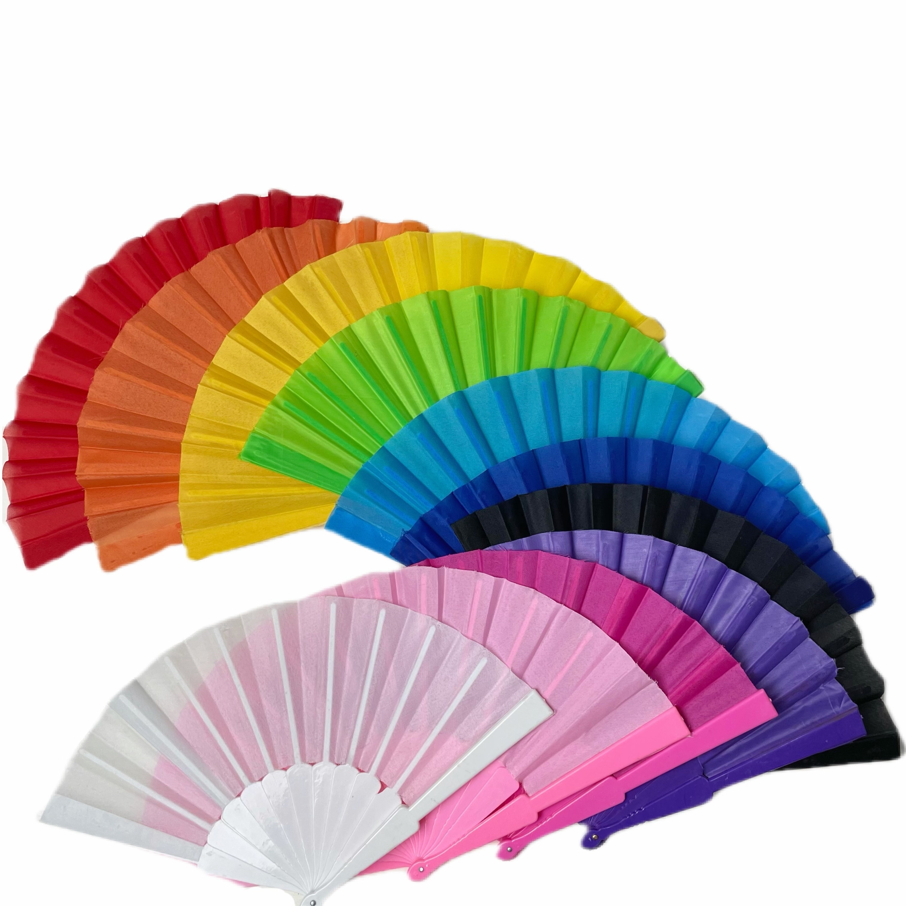 23cm foldable hand fan custom with plastic sticks and fabric