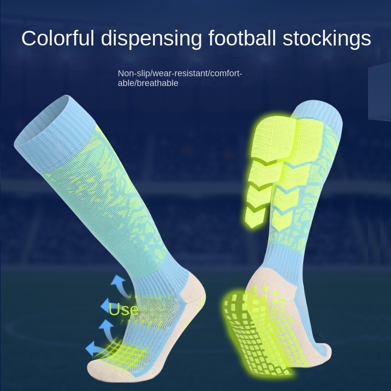 Over Knee Adult Football Socks Colorful Long Tube Breathable Towel Bottom Thickened Practical Glue Non slip Socks