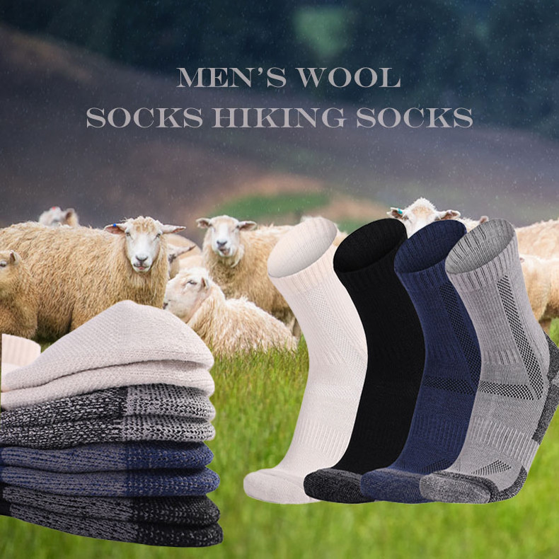 New merino wool socks men custom winter warm fuzzy thermal socks sports tower sole men wool socks