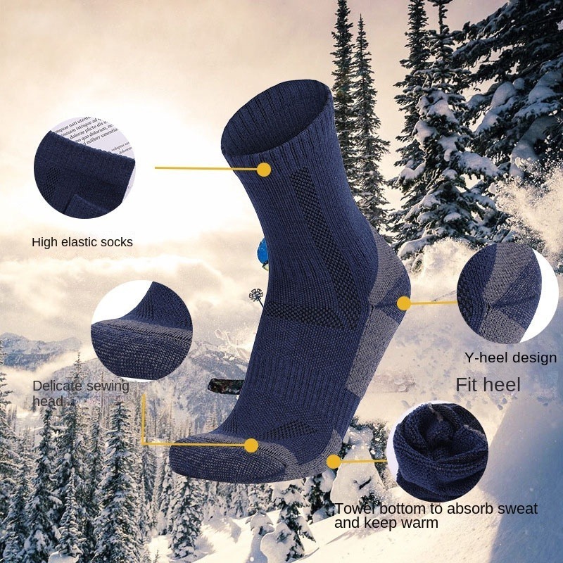 New merino wool socks men custom winter warm fuzzy thermal socks sports tower sole men wool socks