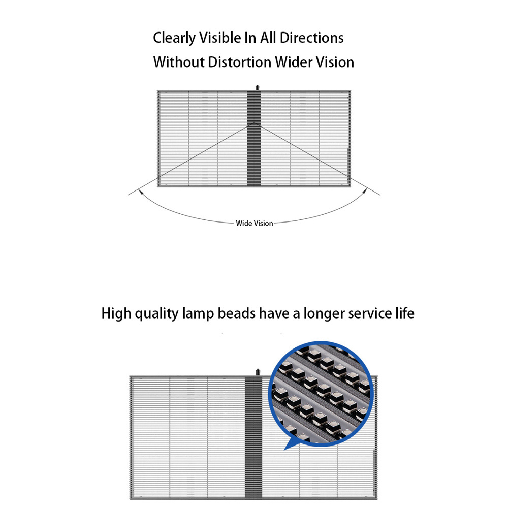 Clear Transparent LED Display Video TV Wall P3.91mm Indoor LED Mesh Curtain Digital Signage Displays LED Screen