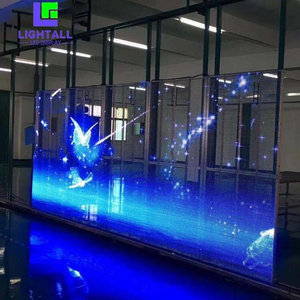 Clear Transparent LED Display Video TV Wall P3.91mm Indoor LED Mesh Curtain Digital Signage Displays LED Screen