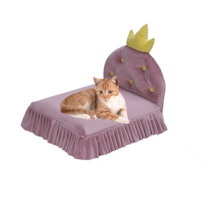 New Design Princess Mini type Luxury Pet Sofa Bed Indoor orthopedic Soft Dogs and Cats Beds pet wood bed