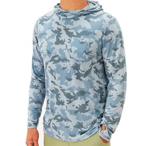 2023 OEM High Quality Sublimation Printing Quick Dry Polyester Performance Fishing Hoodie UPF 50 hooded fishing shirt