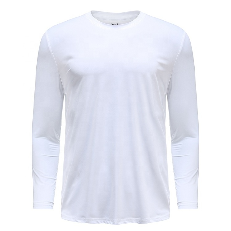 High Quality Custom Design Logo Polyester Spandex Men's Long Sleeve Performance Shirts