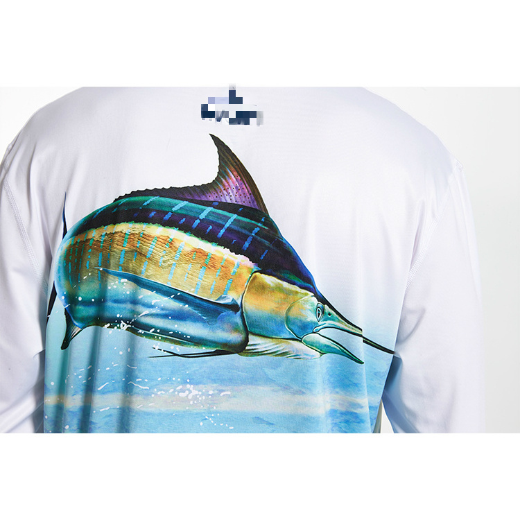 Sublimation print long sleeve quick dry moisture wicking fishing clothes fishing shirt