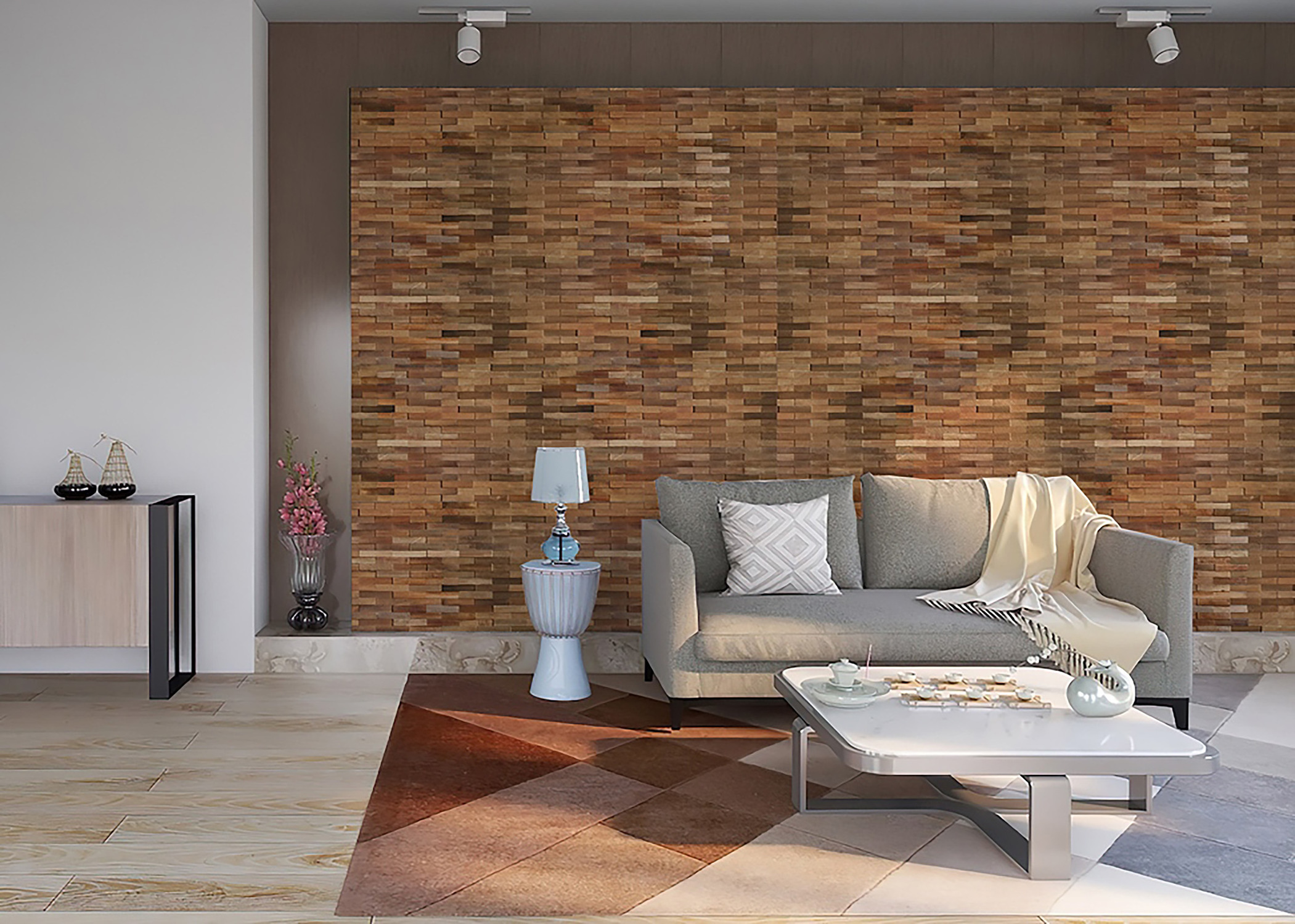 Wallscapes Flat Wood Wall Covering Natural 13.64sf per case