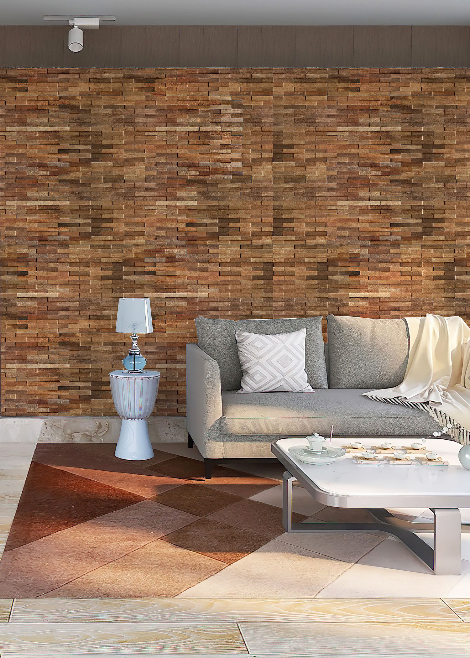 Wallscapes Flat Wood Wall Covering Natural 13.64sf per case