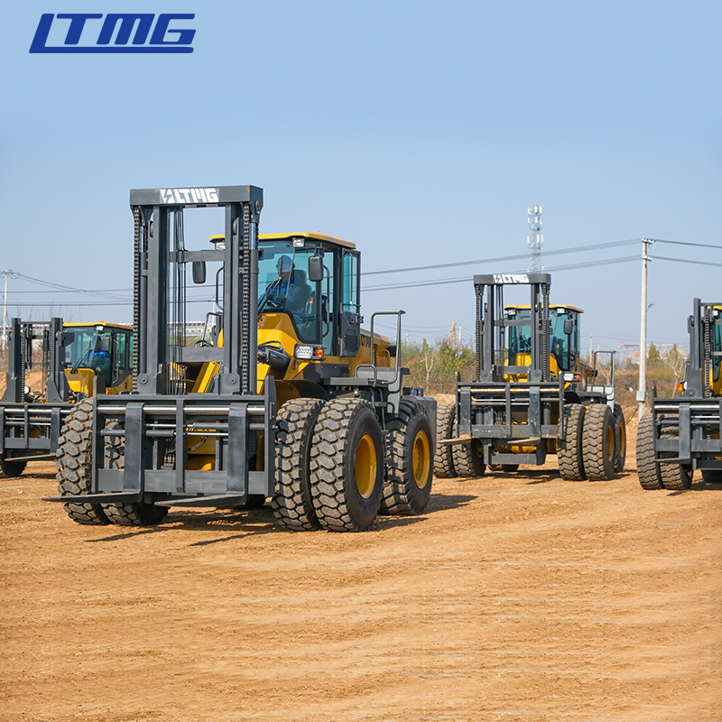 LTMG off-road forklift 4WD 10 ton 15 ton 20 ton 25 ton 4x4 rough terrain forklift with full free mast