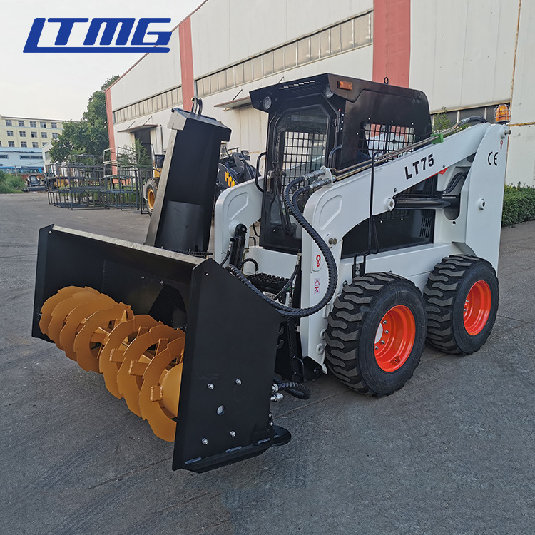 LTMG loader 1050kg wheel track skid steer loader with mulcher trencher rock saw sweeper snow blower auger hammer