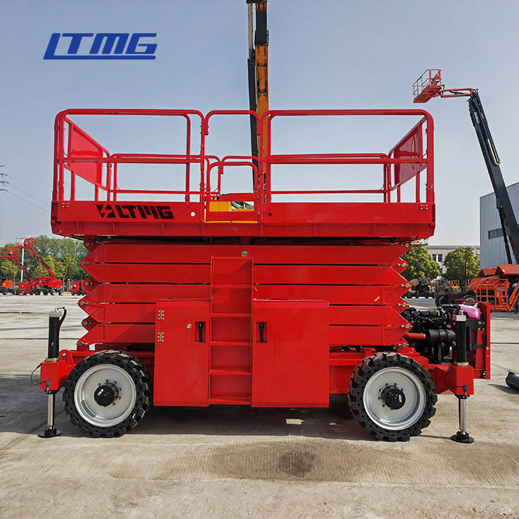 10m  12m Hydraulic Scissor Lift Small Mobile Man Diesel Rough Terrain Scissor Lift