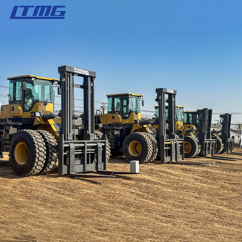 LTMG off-road forklift 4WD 10 ton 15 ton 20 ton 25 ton 4x4 rough terrain forklift with full free mast