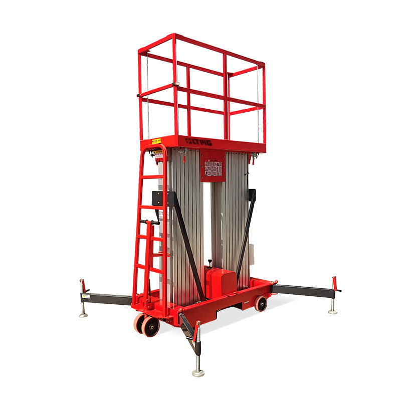 LTMG Hydraulic Vertical Telescopic Portable Aerial Working Platform Ladder Lift Double Mast Aluminum Alloy Lift Platform