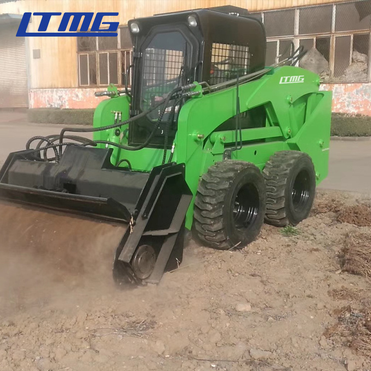 LTMG loader 1050kg wheel track skid steer loader with mulcher trencher rock saw sweeper snow blower auger hammer