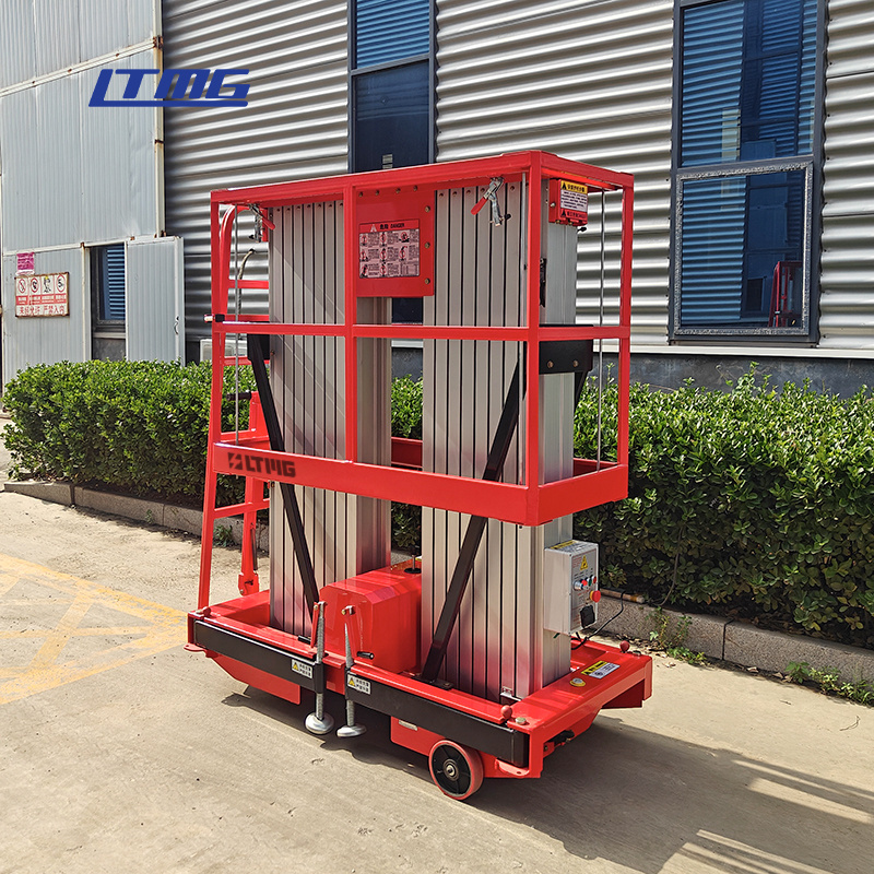 LTMG Hydraulic Vertical Telescopic Portable Aerial Working Platform Ladder Lift Double Mast Aluminum Alloy Lift Platform