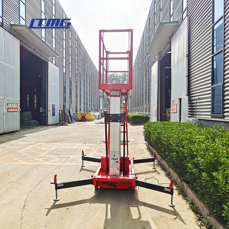 LTMG Hydraulic Vertical Telescopic Portable Aerial Working Platform Ladder Lift Double Mast Aluminum Alloy Lift Platform