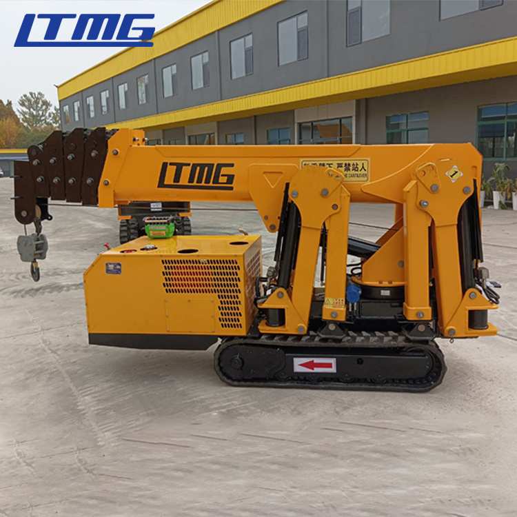 Outdoor House Mini 3000kg Folding Construction Crawler Spider Crane Cantilever Electric Hydraulic Telescopic Boom