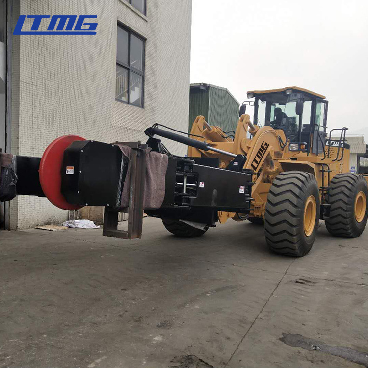 LTMG 23 ton forklift wheel loader with 6 ton tyre handler attachment to clamp 46/90R57 tyre working in Mining