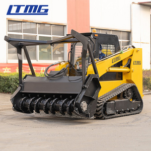 LTMG loader 1050kg wheel track skid steer loader with mulcher trencher rock saw sweeper snow blower auger hammer