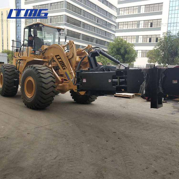 LTMG 23 ton forklift wheel loader with 6 ton tyre handler attachment to clamp 46/90R57 tyre working in Mining