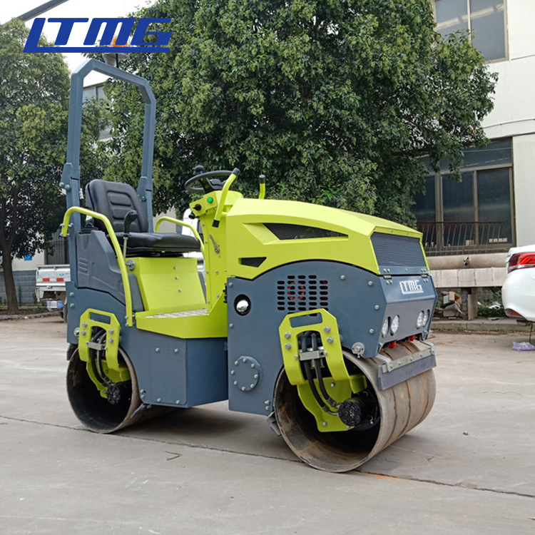 LTMG Road Roller Compactor 0.8 Ton 1 Ton 1.5 Ton 2 Ton Double Drum Vibratory Road Roller with Hydraulic Control