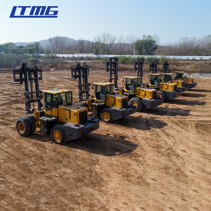 LTMG off-road forklift 4WD 10 ton 15 ton 20 ton 25 ton 4x4 rough terrain forklift with full free mast