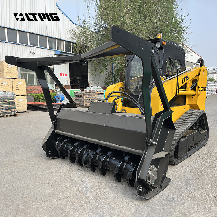 Chinese mini skid loader crawler agriculture and forestry 380kg 700kg 1050kg 1200kg 1500kg skid teer loader with Forest Mulcher