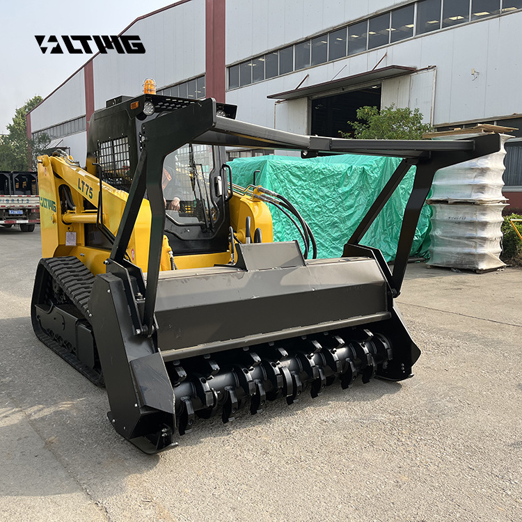 Chinese mini skid loader crawler agriculture and forestry 380kg 700kg 1050kg 1200kg 1500kg skid teer loader with Forest Mulcher