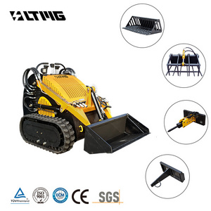 Earthmoving machinery construction skid steer loader tracks 260kg 300kg mini skid steer loader for different attachment