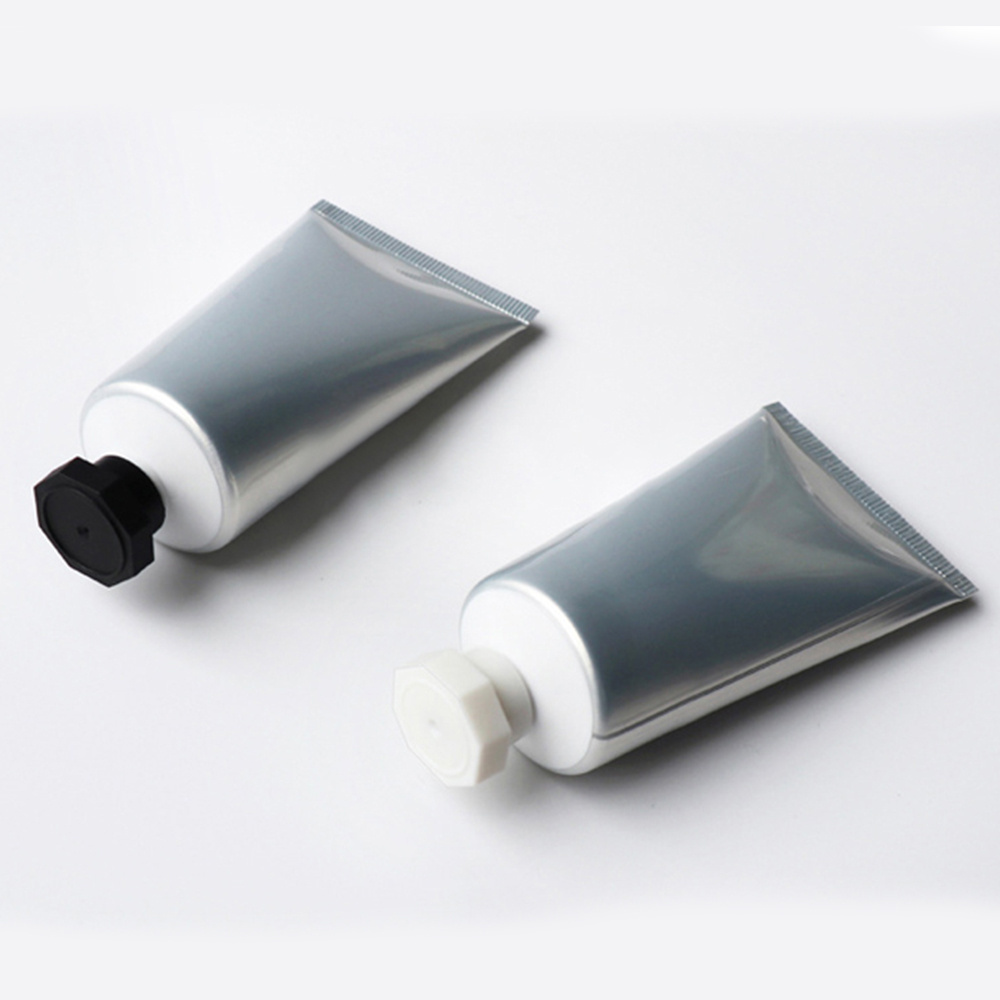 Hot sale aluminium plastic tube cosmetics 50ml empty lotion plastic squeeze tube hand cream tubes with octagonal lid