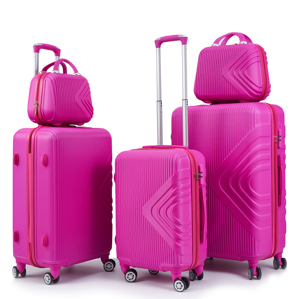 Customized Luggage Set with Wheels 5PCS Travel Bags Trolley Case valise de voyage Koffer ABS Suitcase