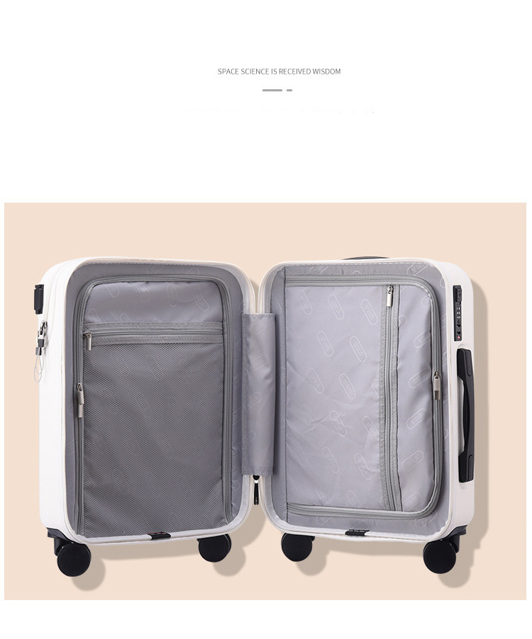 New Design Aluminum Suitcase Travel Bag PC Smart Luggage With Front Pocket travelling suitcases