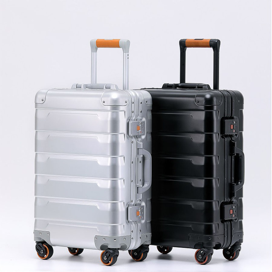 New Style Universal Wheels Aluminum Magnesium Alloy Trolley Box for Men and Women 20 Inch Metal Luggage Aluminum Frame Suitcase