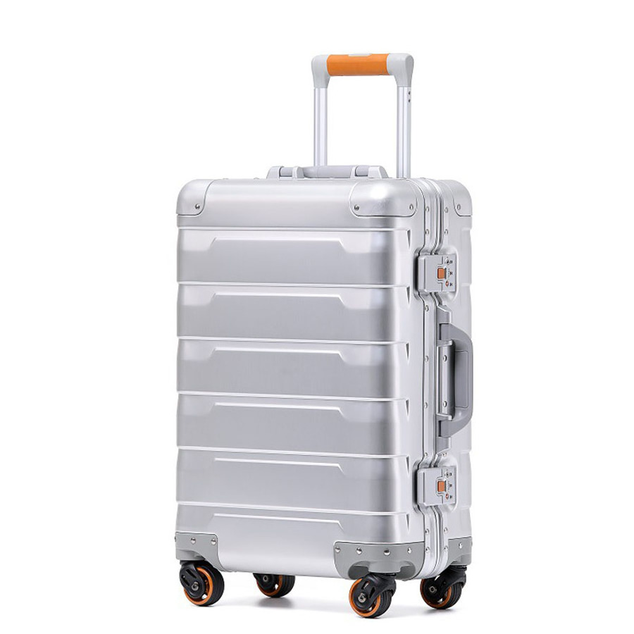 New Style Universal Wheels Aluminum Magnesium Alloy Trolley Box for Men and Women 20 Inch Metal Luggage Aluminum Frame Suitcase